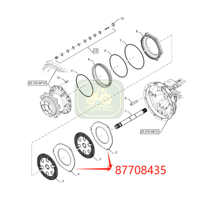 Front Drive Brake Differential 8mm 87708435 Brake Plate For Backhoe Loader