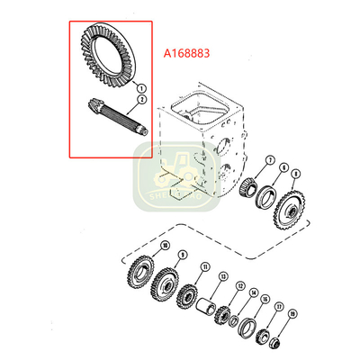 Front Axle Transmission Parts 7/47 T A168883 Bevel Gear For Backhoe Loader