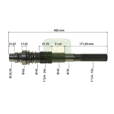 Transmission Parts 24/15T  81862939 47490475 Shaft For Tractor