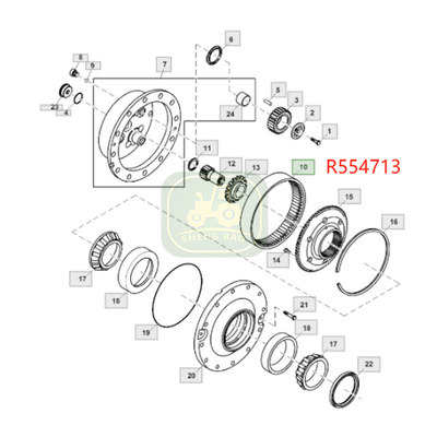 Drive System 70T R554713 R229687 Ring Gear For JD Tractor