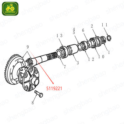 Front Axle Parts 5119221 Bevel Gear 9/38T For Backhoe Loader