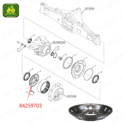 Front Axle Parts 84259703 Ring Gear 60T For Tractor