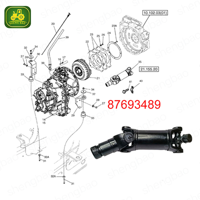 Drive System Parts 87693489  Shaft For Backhoe Loader