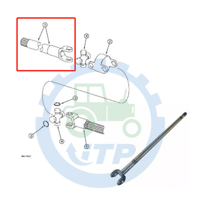  Backhoe 590SL 590SM 590L Front Axle Long Shaft 195212A1